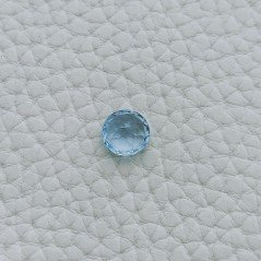 Topazio Azzurro Forma Tondo Sfaccetata A Mano Gemma Sciolte 8X3mm 2,35 Carati 1pz