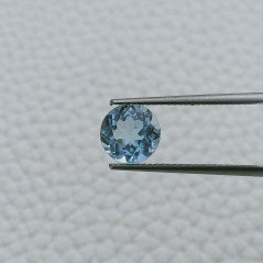 Topazio Azzurro Forma Tondo Sfaccetata A Mano Gemma Sciolte 8X3mm 2,35 Carati 1pz