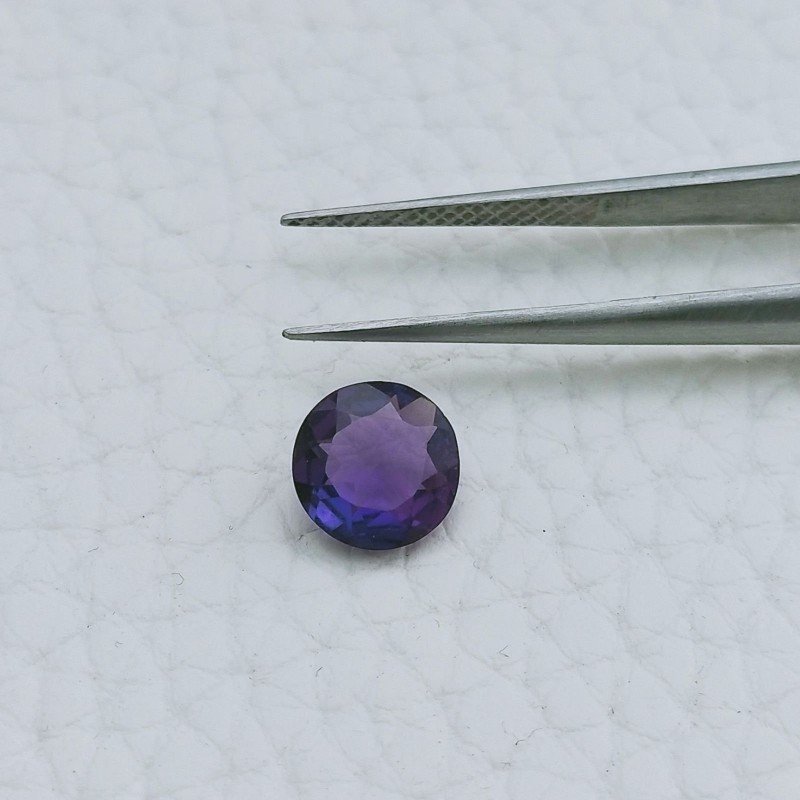 Ametista Africana Idrotermale Forma Tondo Sfaccetata A Mano Gemma Sciolte 8X3mm 1,15 Carati 1pz