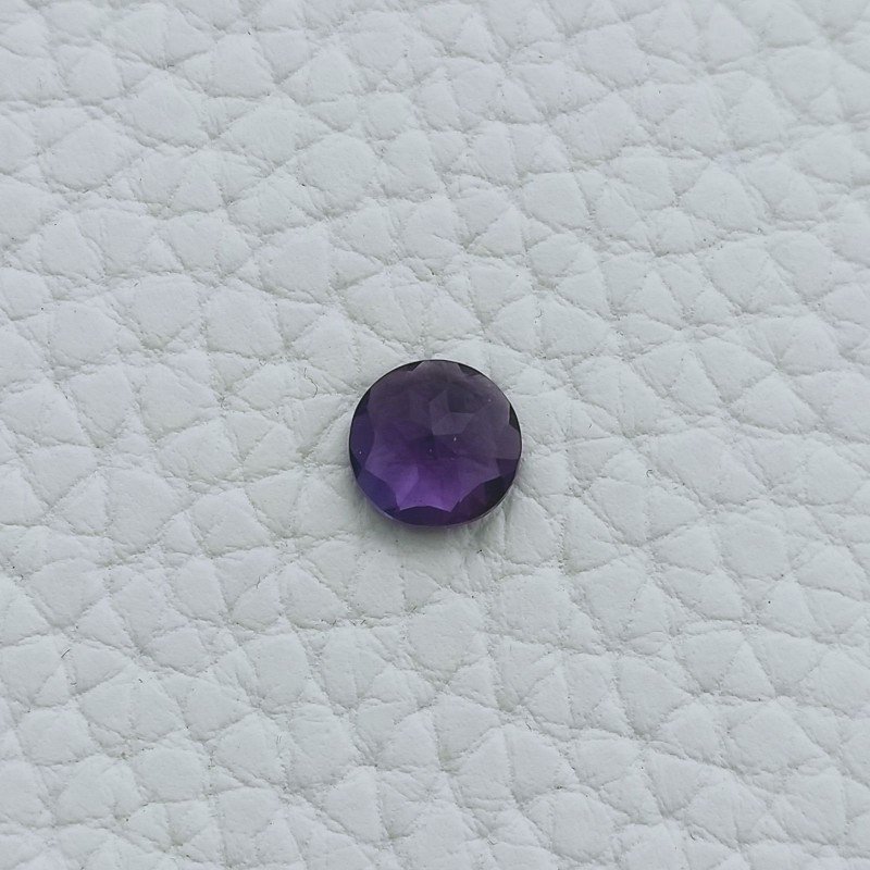 Ametista Africana Idrotermale Forma Tondo Sfaccetata A Mano Gemma Sciolte 8X3mm 1,15 Carati 1pz
