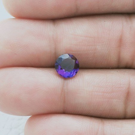 Ametista Africana Idrotermale Forma Tondo Sfaccetata A Mano Gemma Sciolte 8X3mm 1,15 Carati 1pz