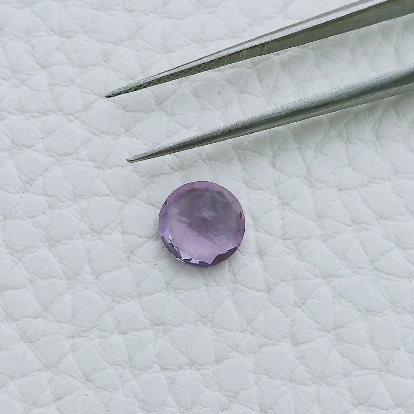 Ametista Rosa Di Francia Forma Tondo Sfaccetata A Mano Gemma Sciolte 8X3mm 1,60 Carati 1pz
