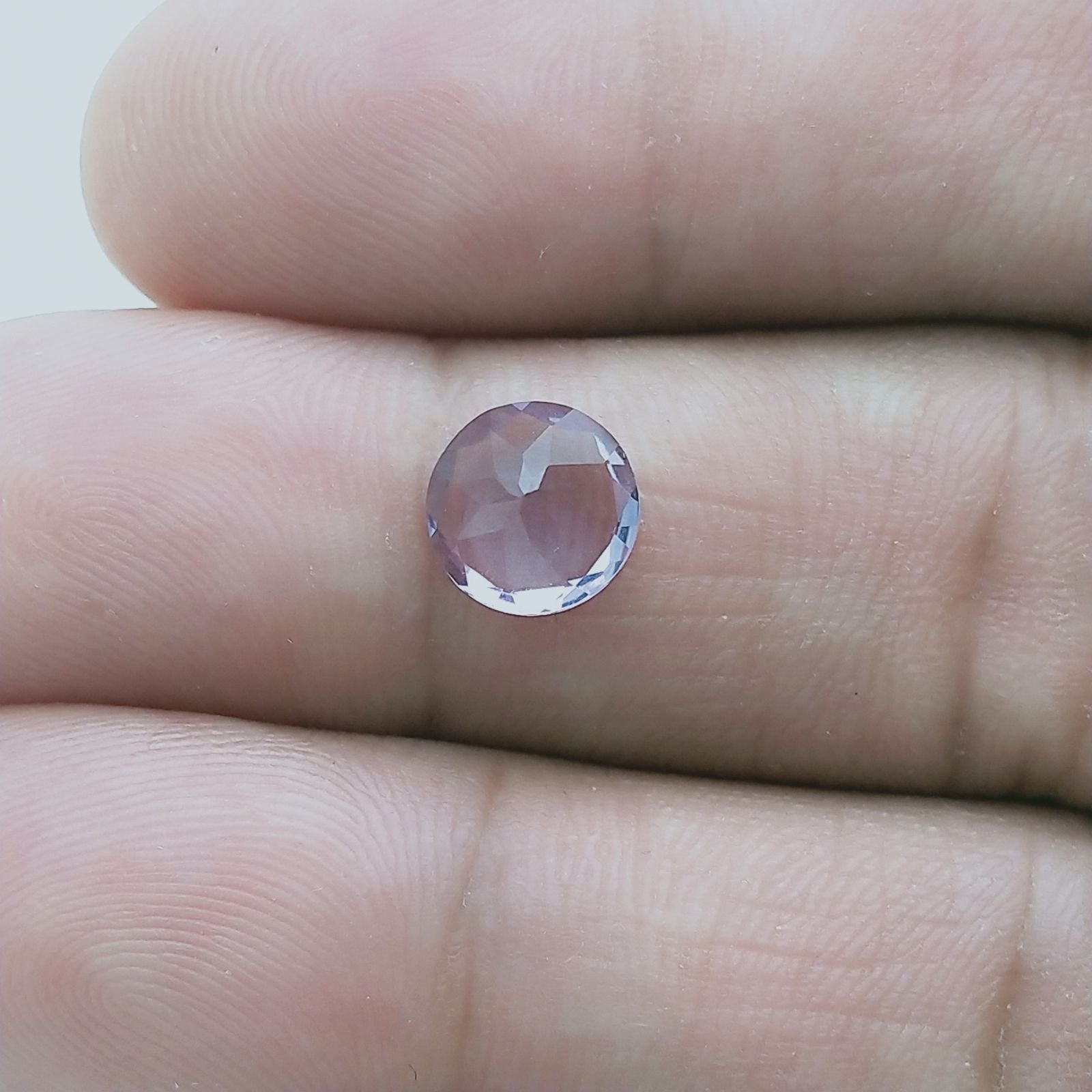 Ametista Rosa Di Francia Forma Tondo Sfaccetata A Mano Gemma Sciolte 8X3mm 1,60 Carati 1pz