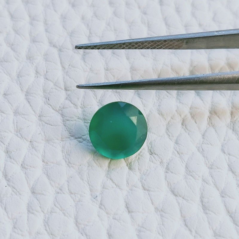 Onice Verde Taglio Tondo Sfaccettata Fatto a Mano Gemma Sciolta 08X3mm 1,35 Carati 1pz