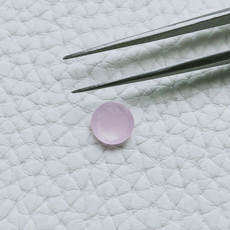 Calcedonio Rosa Idrotermale Forma Tondo Sfaccetata A Mano Gemme Sciolte 8X4mm 1,55 Carati 1pz