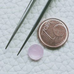 Calcedonio Rosa Idrotermale Forma Tondo Sfaccetata A Mano Gemme Sciolte 8X4mm 1,55 Carati 1pz