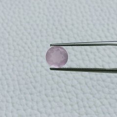 Calcedonio Rosa Idrotermale Forma Tondo Sfaccetata A Mano Gemme Sciolte 8X4mm 1,55 Carati 1pz