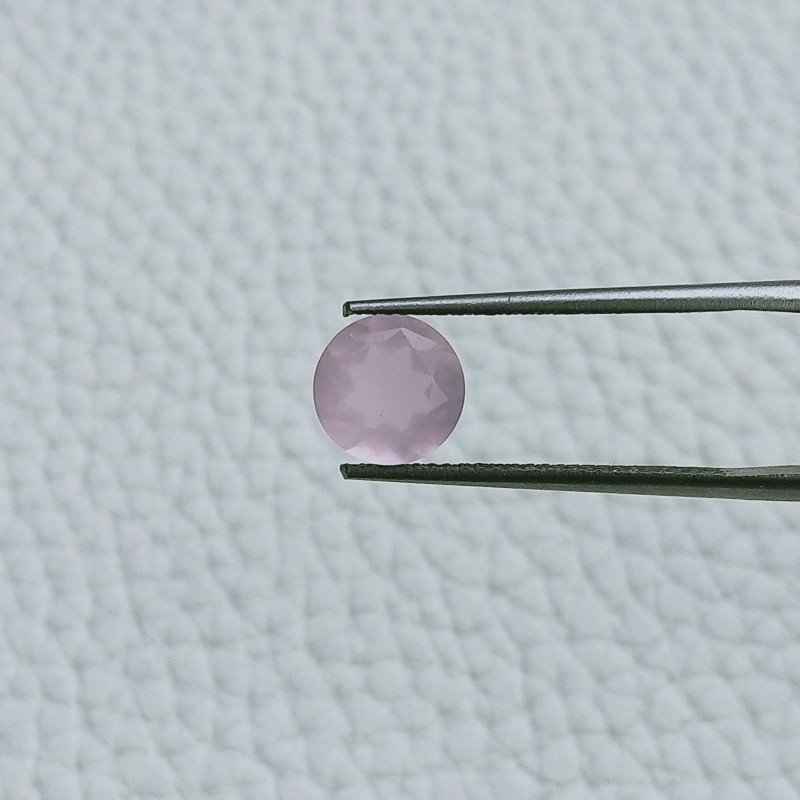 Calcedonio Rosa Idrotermale Forma Tondo Sfaccetata A Mano Gemme Sciolte 8X4mm 1,55 Carati 1pz