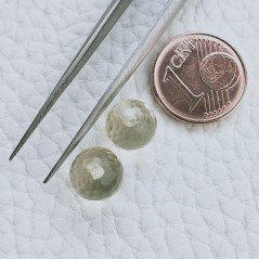 Quarzo Limone Tondo Sfaccettato A Mano Mezzo Forato 8mm 3,85 Carati 1pz