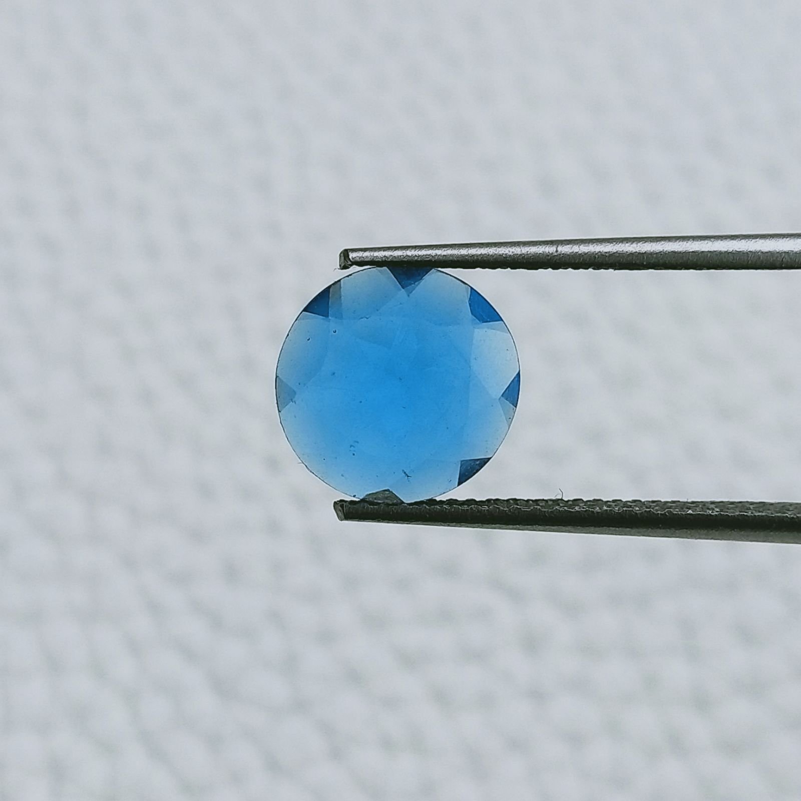 Topazio Azzurro Idrotermale Taglio Tondo Sfaccettato A Mano Gemma Sciolte 9mm 1,95 Carati 1pz