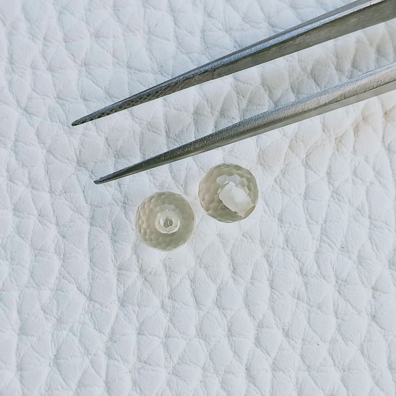 Quarzo Limone Tondo Sfaccettato A Mano Mezzo Forato 6mm 1,40 Carati 1pz