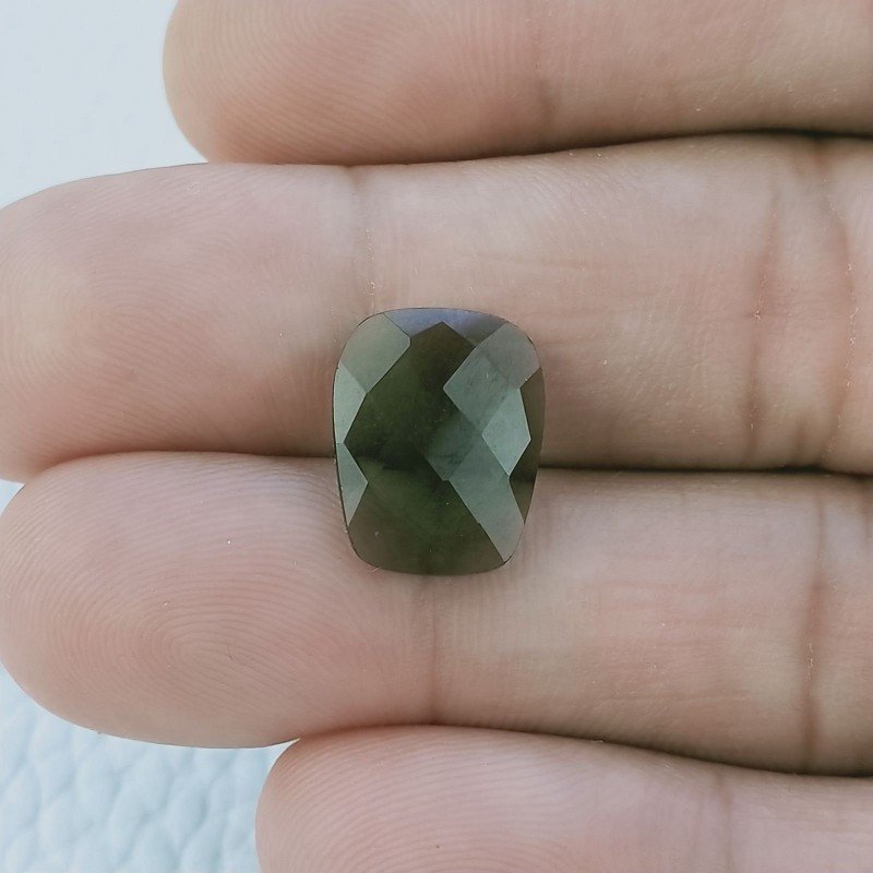 Tormalina Verde Idrotermale Taglio Briolette Sfaccetata A Mano Gemme Sciolte 14X11X4mm 5,10 Carati 1pz