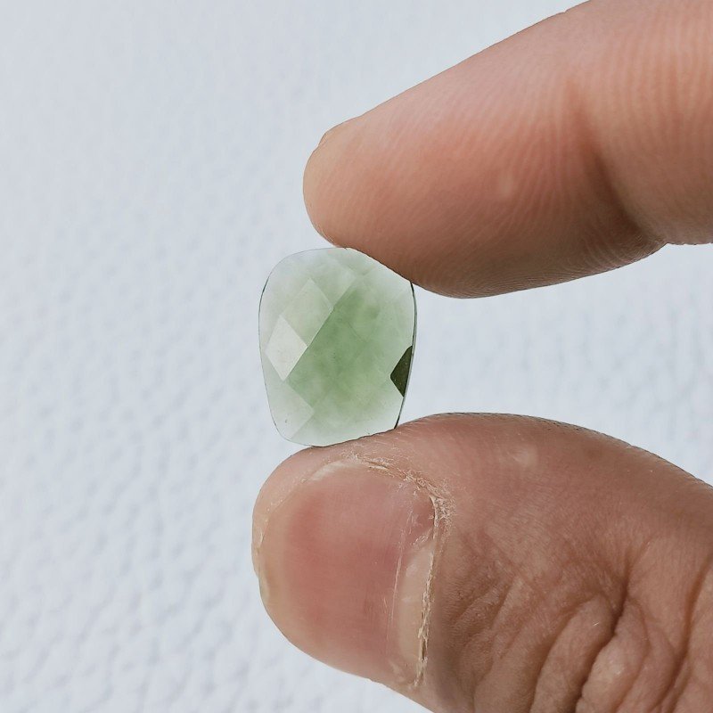 Tormalina Verde Idrotermale Taglio Briolette Sfaccetata A Mano Gemme Sciolte 14X11X4mm 5,10 Carati 1pz