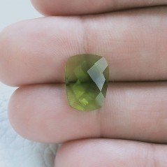 Quarzo Peridoto Idrotermale Taglio Briolette Sfaccetata A Mano Gemme Sciolte 14X11X4mm 4,10 Carati 1pz
