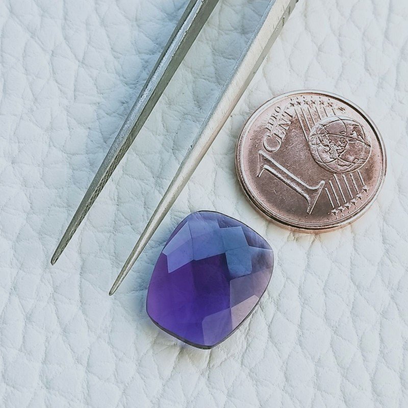Ametista Africana Idrotermale Taglio Briolette Sfaccetata A Mano Gemme Sciolte 14X11X4mm 5,15 Carati 1pz