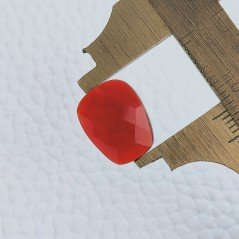 Quarzo Rosso Idrotermale Taglio Briolette Sfaccetata A Mano Gemme Sciolte 14X11X4mm 4,40 Carati 1pz