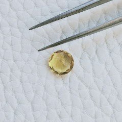 Quarzo Citrino Idrotermale Taglio Tondo Sfaccetata A Mano Gemme Sciolte 7mm 1,10 Carati 1pz