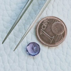 Gemma Sciolta di Ametista Rosa di Francia, Taglio Tondo Sfaccettato a Mano, 7 mm, 1,15 ct