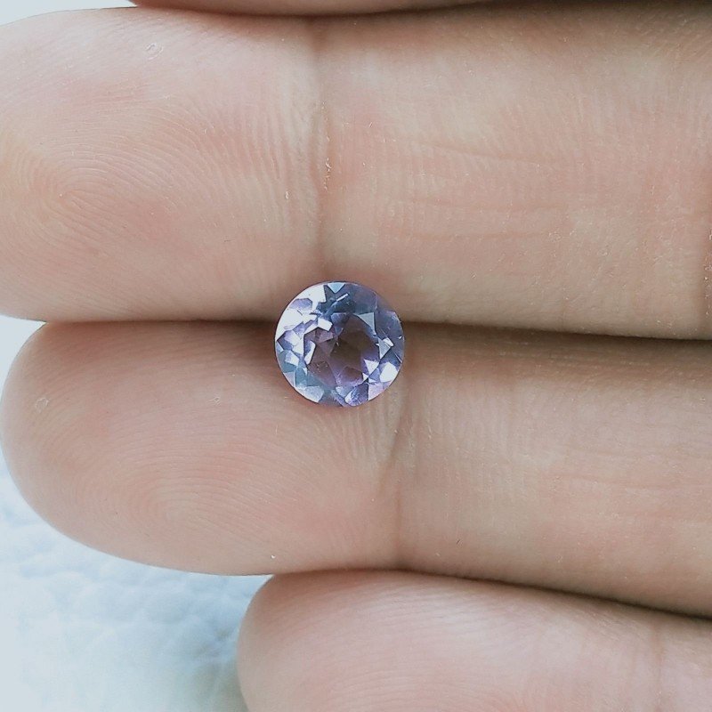 Gemma Sciolta di Ametista Rosa di Francia, Taglio Tondo Sfaccettato a Mano, 7 mm, 1,15 ct