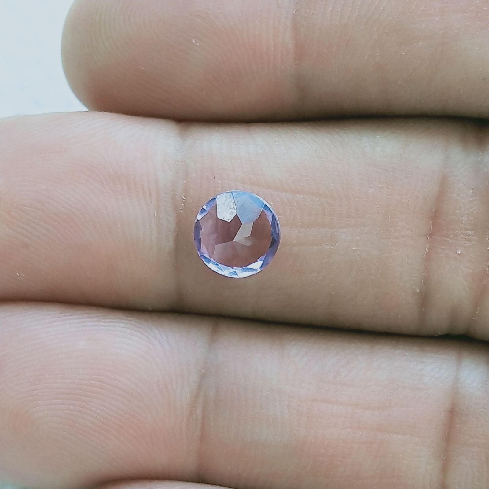 Ametista Rosa Di Francia Forma Tondo Sfaccetata A Mano Gemme Sciolte 7mm 1,15 Carati 1pz