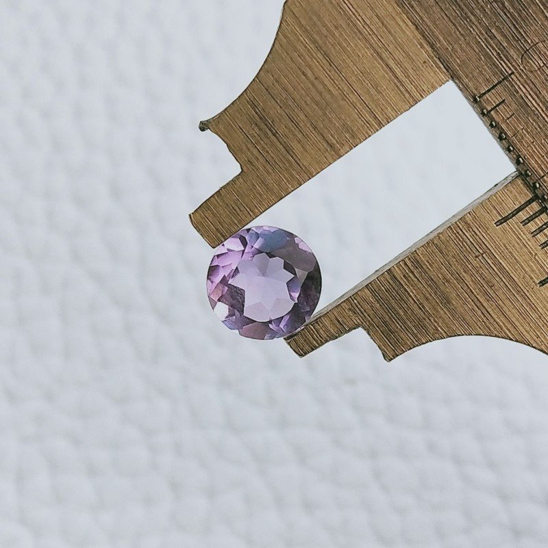 Ametista Rosa Di Francia Forma Tondo Sfaccetata A Mano Gemme Sciolte 7mm 1,15 Carati 1pz