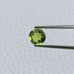 Quarzo Peridoto Idrotermale Taglio Tondo Sfaccetata A Mano Gemme Sciolte 7mm 1,10 Carati 1pz