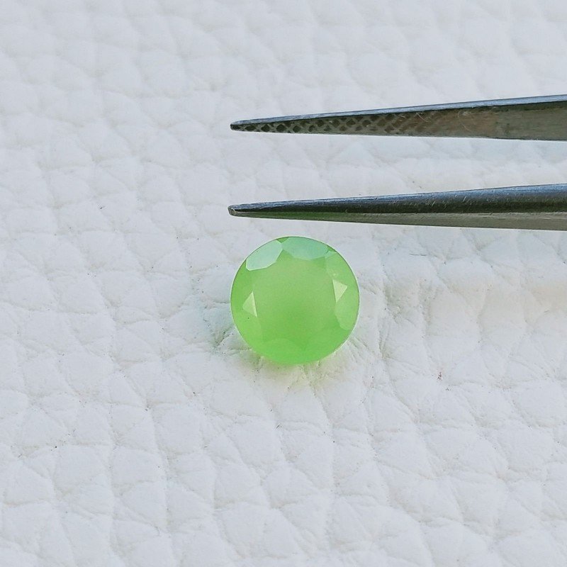 Calcedonio Forma Tondo Sfaccetata A Mano Gemme Sciolte 7X3mm 1,25 Carati 1pz