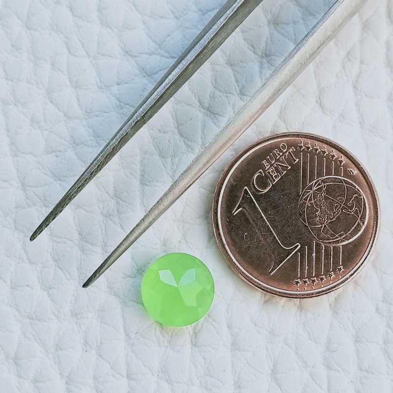 Calcedonio Forma Tondo Sfaccetata A Mano Gemme Sciolte 7X3mm 1,25 Carati 1pz