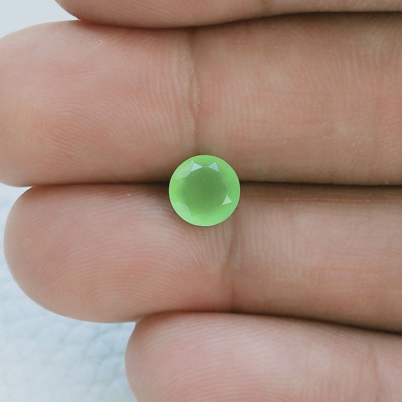 Calcedonio Forma Tondo Sfaccetata A Mano Gemme Sciolte 7X3mm 1,25 Carati 1pz