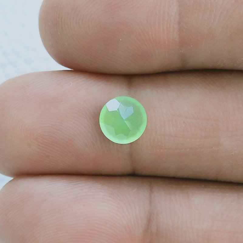 Calcedonio Forma Tondo Sfaccetata A Mano Gemme Sciolte 7X3mm 1,25 Carati 1pz