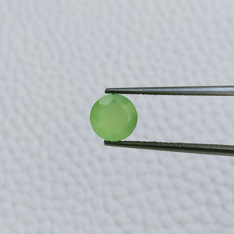 Calcedonio Forma Tondo Sfaccetata A Mano Gemme Sciolte 7X3mm 1,25 Carati 1pz