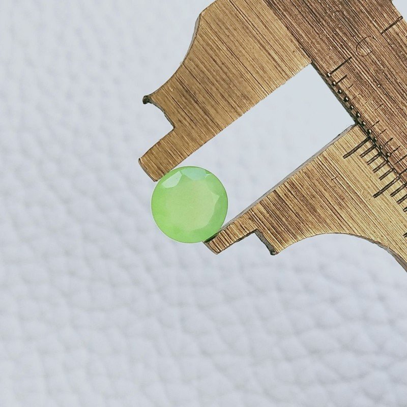 Calcedonio Forma Tondo Sfaccetata A Mano Gemme Sciolte 7X3mm 1,25 Carati 1pz