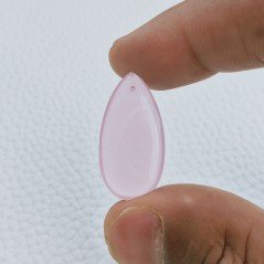 Calcedonia Rosa Taglio Goccia Liscia A Mano Forato 27X14X4mm 13,00 Carati 1pz