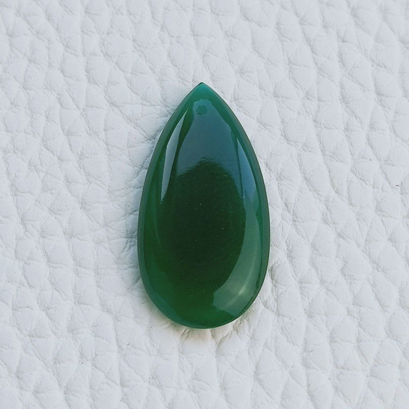 Onice Verde Idrotermale Taglio Goccia Liscia A Mano Forato 27X14X4mm 11,55 Carati 1pz