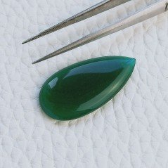 Onice Verde Idrotermale Taglio Goccia Liscia A Mano Forato 27X14X4mm 11,55 Carati 1pz