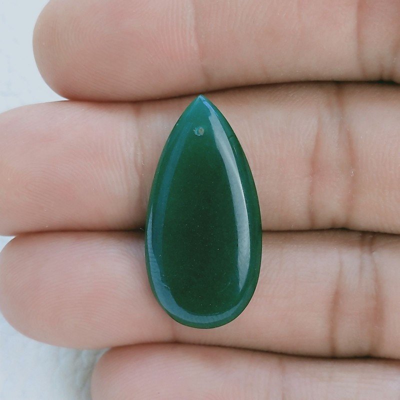 Onice Verde Idrotermale Taglio Goccia Liscia A Mano Forato 27X14X4mm 11,55 Carati 1pz
