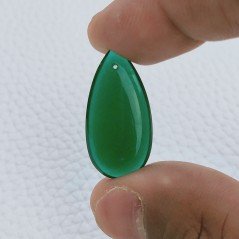 Onice Verde Idrotermale Taglio Goccia Liscia A Mano Forato 27X14X4mm 11,55 Carati 1pz