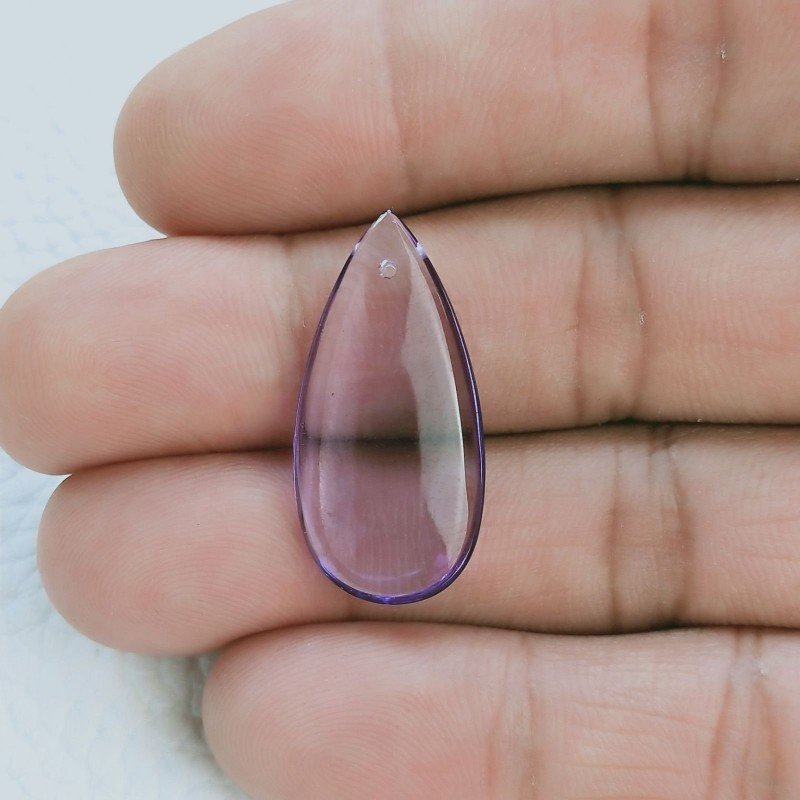 Ametista Rosa Di Francia Taglio Goccia Liscia A Mano Forato 27X14X4mm 11,80 Carati 1pz