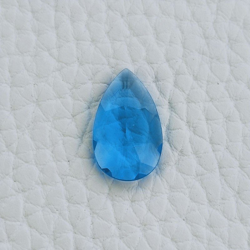 Topazio Azzurro Idrotermale Taglio Goccia Sfaccetata A Mano Gemme Sciolte 16X10X3mm 3,40 Carati 1pz