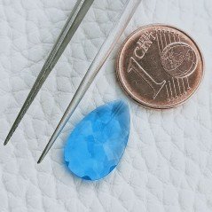 Topazio Azzurro Idrotermale Taglio Goccia Sfaccetata A Mano Gemme Sciolte 16X10X3mm 3,40 Carati 1pz