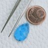 Topazio Azzurro Idrotermale Taglio Goccia Sfaccetata A Mano Gemme Sciolte 16X10X3mm 3,40 Carati 1pz