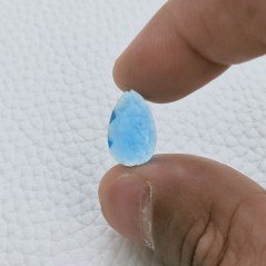 Topazio Azzurro Idrotermale Taglio Goccia Sfaccetata A Mano Gemme Sciolte 16X10X3mm 3,40 Carati 1pz