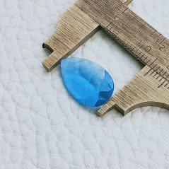 Topazio Azzurro Idrotermale Taglio Goccia Sfaccetata A Mano Gemme Sciolte 16X10X3mm 3,40 Carati 1pz