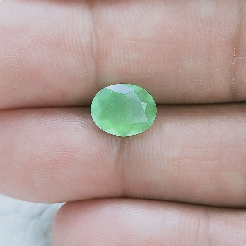 Calcedonio Taglio Ovale Sfaccetata A Mano Gemme Sciolte 9X7X3mm 1,65 Carati 1pz
