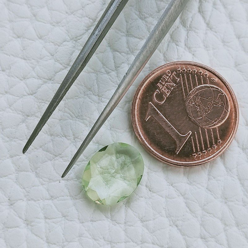 Ametista Verde Taglio Ovale Sfaccetata A Mano Gemme Sciolte 9X7X3mm 1,90 Carati 1pz