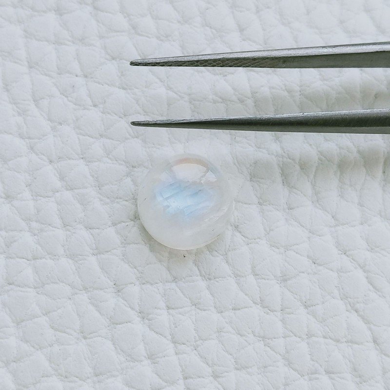 Labradorite Bianca Taglio Tondo Liscio Cabuchon A Mano 10mm 4,50 Carati 1pz
