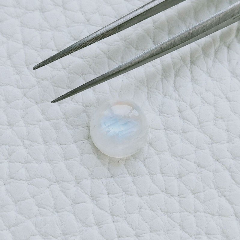 Labradorite Bianca Taglio Tondo Liscio Cabuchon A Mano 10mm 4,50 Carati 1pz