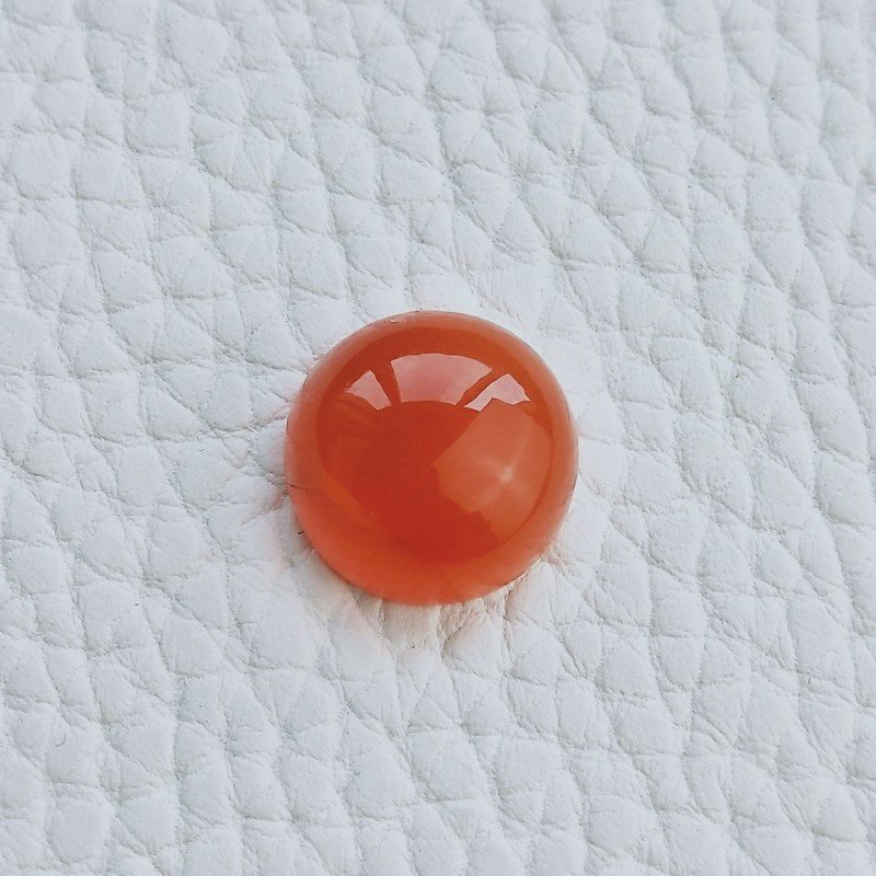 Corniola Taglio Tondo Liscio Cabuchon A Mano 14mm 11,20 Carati 1pz