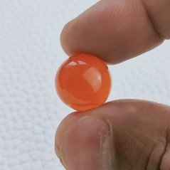 Corniola Taglio Tondo Liscio Cabuchon A Mano 14mm 11,20 Carati 1pz