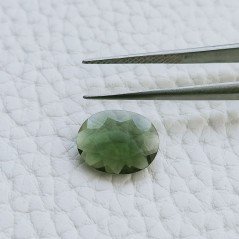 Tormalina Verde Idrotermale Taglio Ovale Sfaccetata A Mano Gemme Sciolte 11X9X3mm 2,60 Carati 1pz